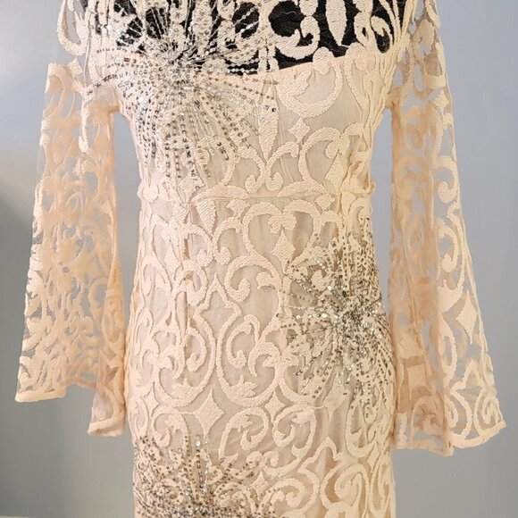 Free People The North Star Dress White Cream Starburst Lace Dress NWOT - Picture 11 of 16